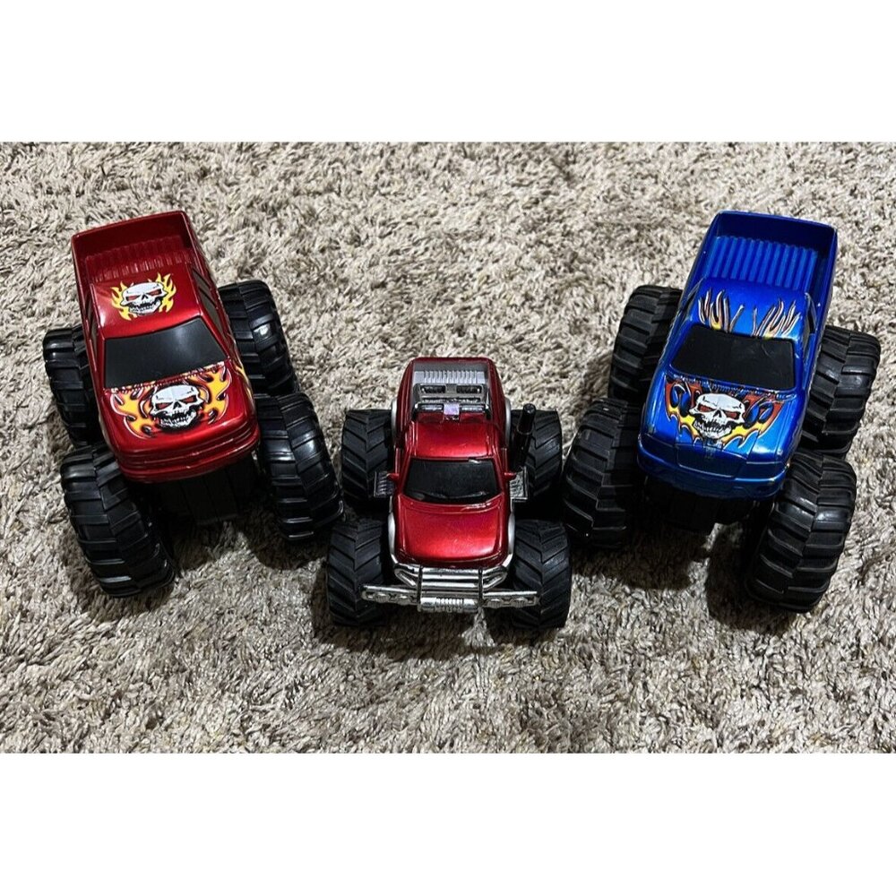 Lot Of 3 Monster Truck Spring Shocks Pullback Action ~ Major Threat